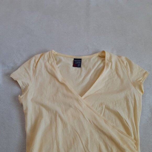 Nautica Vintage Women's Size Small Butter Yellow Cotton Shirt - Picture 5 of 11